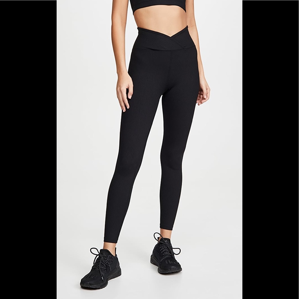 Year of Ours Veronica Black Ribbed Leggings XS EUC